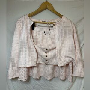 Reformation Pink and White Textured Knit